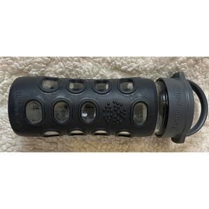 Lifefactory 12 oz Glass Water Bottle Black Silicone Sleeve